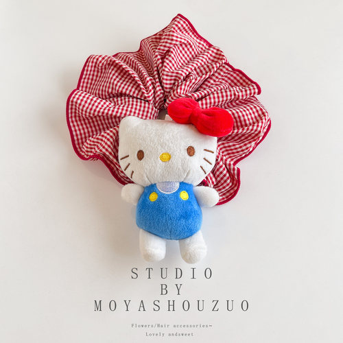 儿童大肠发圈可爱KT猫蝴蝶结发绳小女孩高弹力耐用皮筋不伤发发饰