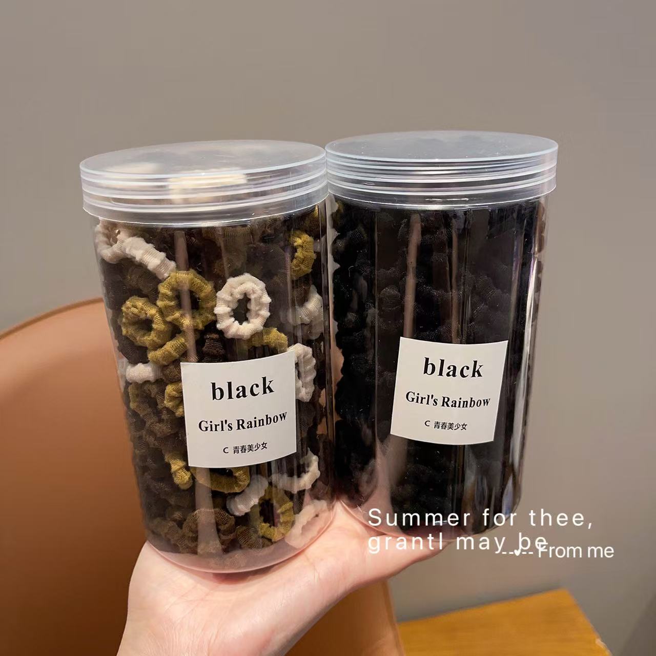 儿童黑色拇指发圈不伤发高弹力皮筋扎发头绳婴儿宝宝扎小揪揪发饰