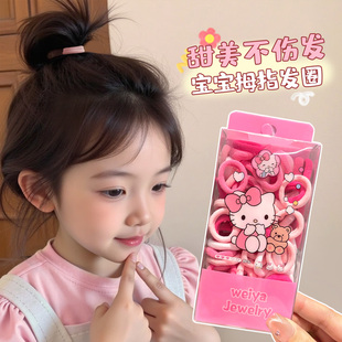 儿童拇指发圈女童宝宝扎发发饰小女孩新款 头绳不伤发高弹皮筋头饰