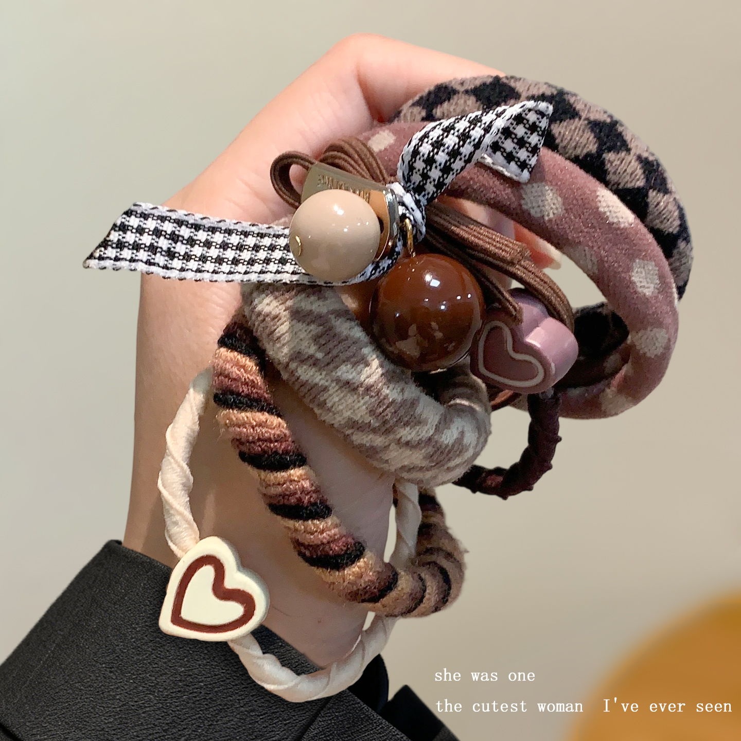 扎头发圈女高级感洋气时尚简约2025新款秋冬费尔岛头绳耐用橡皮筋