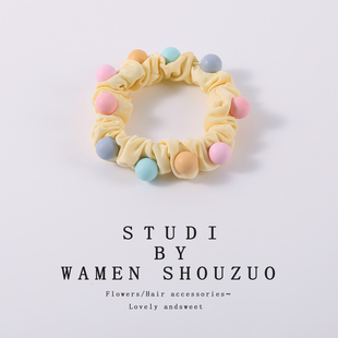 儿童发圈女童可爱糖果色大肠发圈小女孩扎头发高弹力皮筋不伤发饰