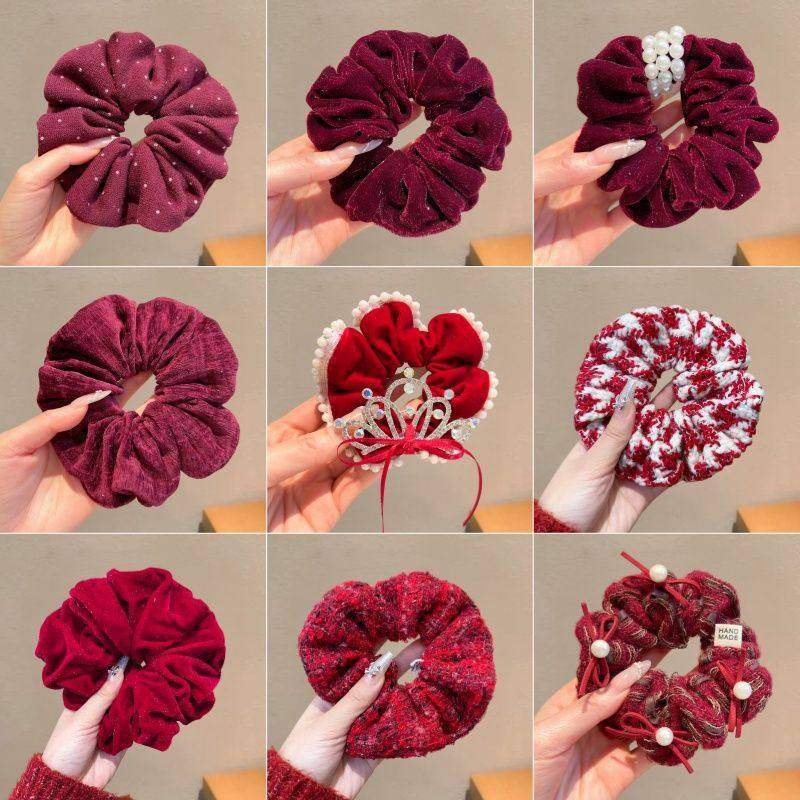 儿童大肠发圈红色格纹头绳2026新款女丸子头扎发皮筋新年喜庆头饰,童装/婴儿装/亲子装,假发,淘宝优惠券,粉丝福利购,淘宝优惠卷