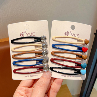 儿童发卡女彩色爱心钻石发夹小女孩刘海侧边碎发夹韩系高级感发饰