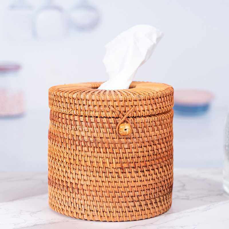 新款直销秋藤纯手工编抽纸盒子 客厅茶几桌面纸巾收纳盒 抽纸筒8,收纳整理,收纳筐,淘宝优惠券,粉丝福利购,淘宝优惠卷