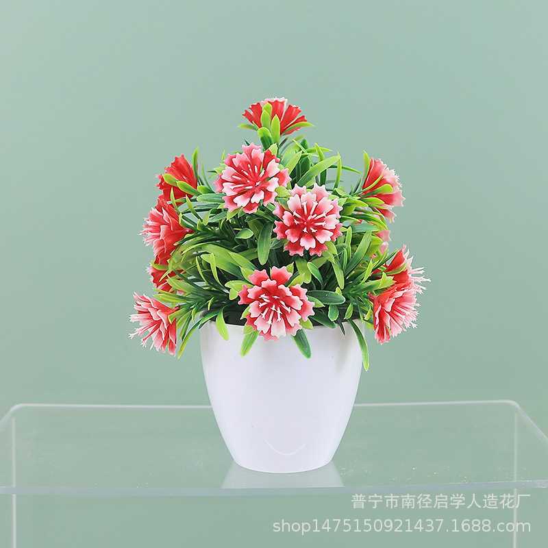 新款直销跨境仿真花小雏菊盆栽家居桌面摆设绿植人造蟹爪菊假花摄