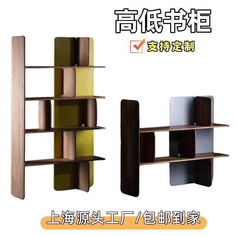 新款直销北欧烤漆书柜实木书架靠墙博古架书房柜落地展示架收纳置