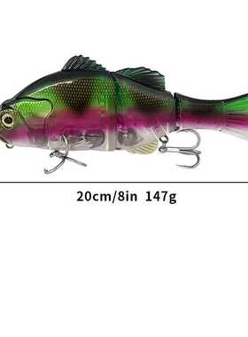 新款直销【严选】跨境海钓远投仿生多节三节沉水路亚假鱼饵147g钢