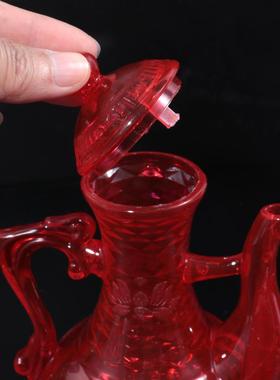 新款直销塑料红色加厚供杯供茶杯酒壶茶壶供碗水果供盘套杯装筷子