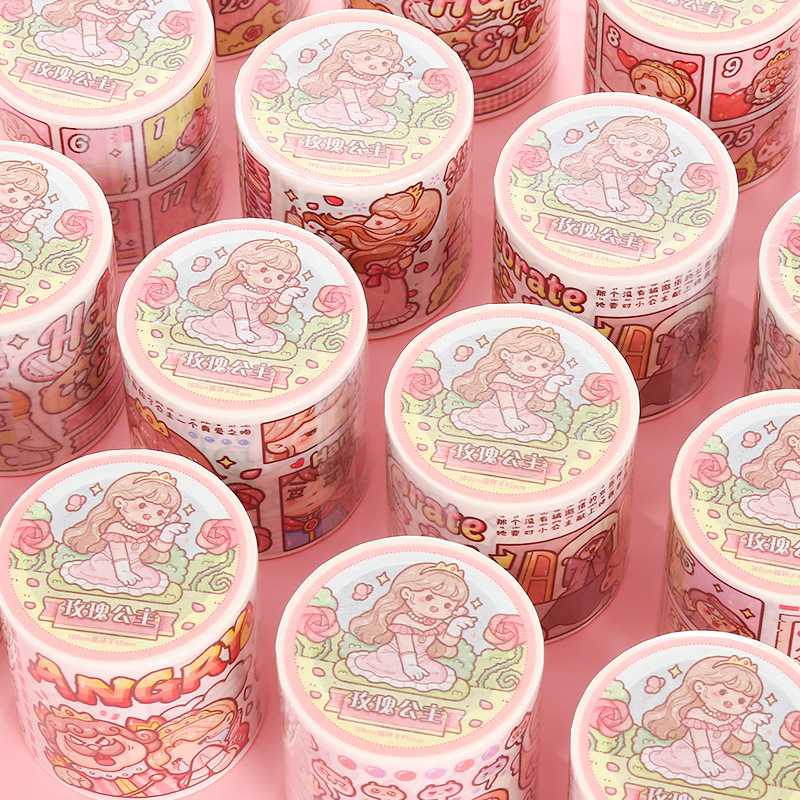 新款直销新品小麻薯玫瑰公主胶带秋冬限定小飞侠全套特油手帐贴纸