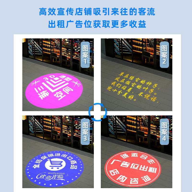 新款直销嵌入式投影灯暗装投射灯四图logo灯室内广告图案射灯旋转