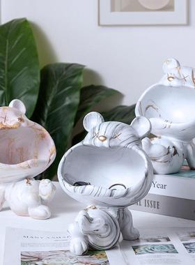 新款直销暴力熊门口玄光进门鞋柜钥匙收纳摆件创意客厅茶几卧室家