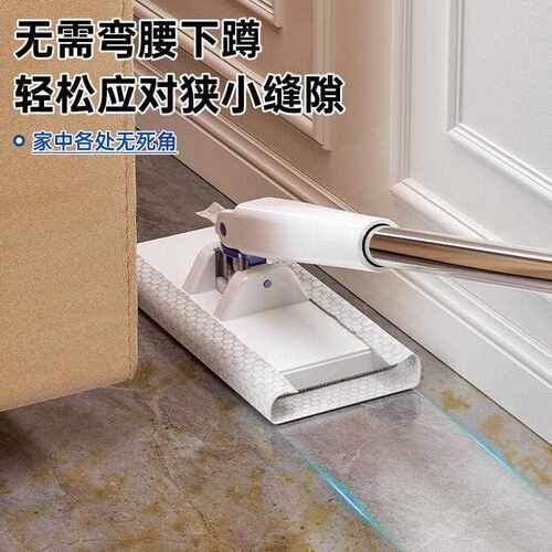 新款直销免手洗小拖把懒人拖把夹洗面巾二次利用自动换纸拖把地刮