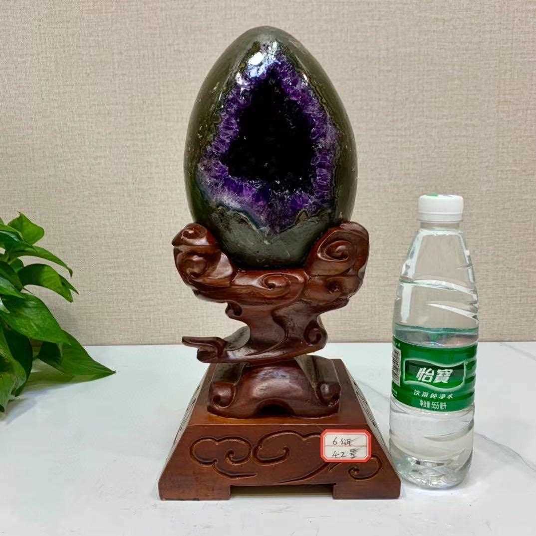 新款直销供应天然紫晶洞恐龙蛋摆件 家居公室水晶洞摆件