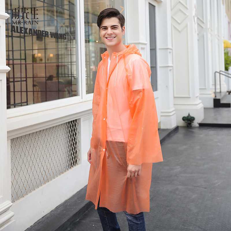 新款直销一次性PEVA环保加厚成人雨衣户外便携式旅游透明雨衣