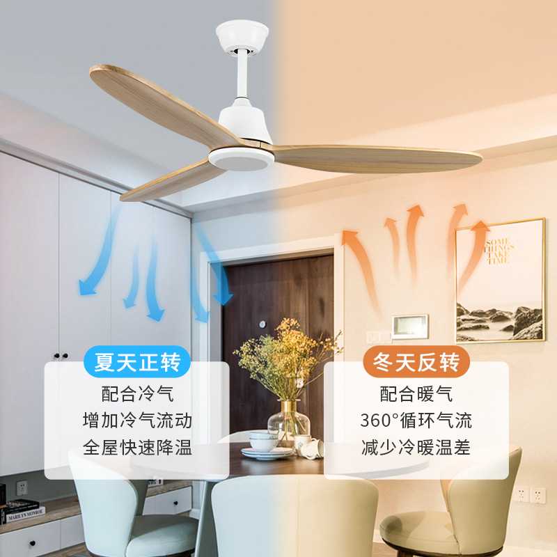 新款直销美式风扇灯52寸实木吊扇商场酒店风扇吊灯不带灯电风扇跨