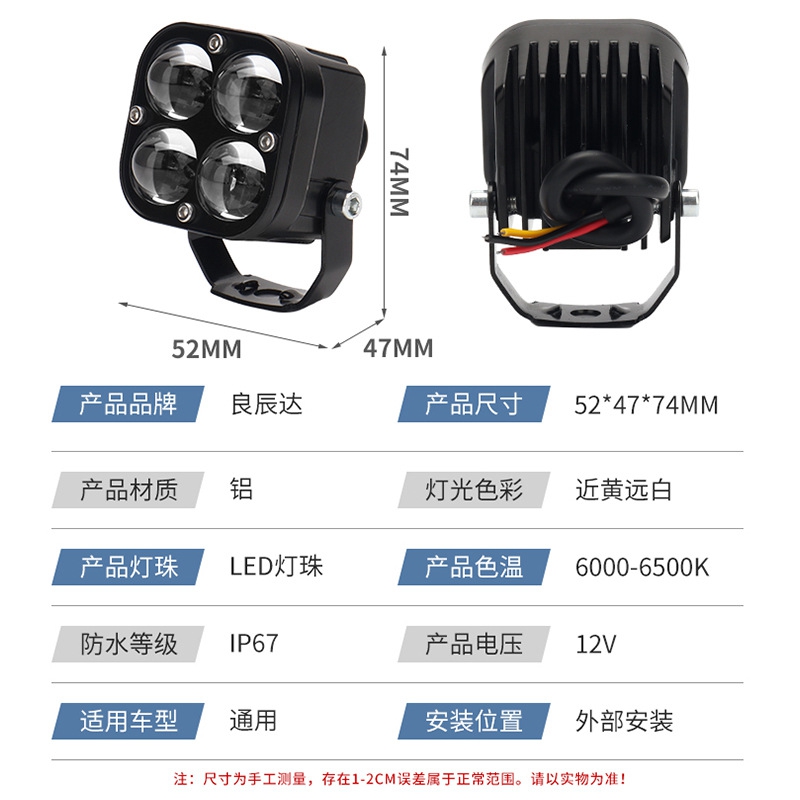 新款直销摩托车前照灯电动车车灯越野车改装射灯led高亮汽车大灯