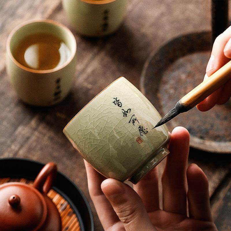 新款直销老陶泥主人杯茶杯单杯陶瓷写字品茗杯功夫茶具家用茶盏商
