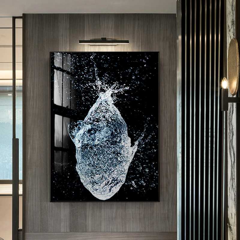 新款直销定制鲸鱼后现代简约抽象装饰画竖版玄关走廊过道客厅背景