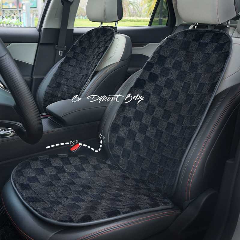 新款直销美人格汽车坐垫高级感冬季毛绒车载加厚保暖座垫简约通用