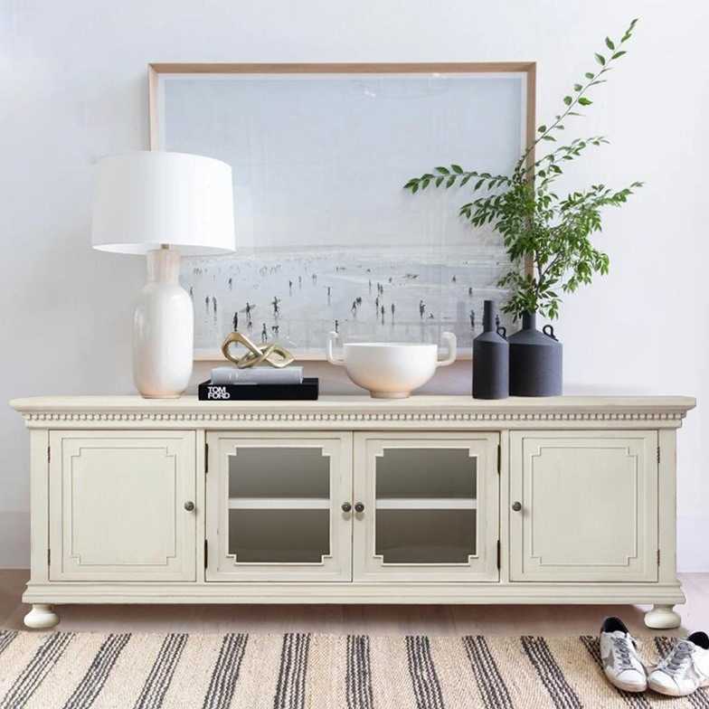 新款直销RH 美式实木复古做旧客厅雕刻电视柜法式乡村仿古橡木储