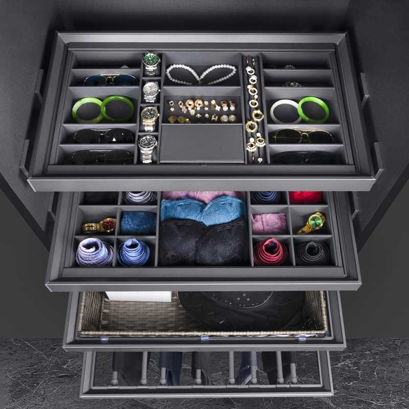 新款直销衣柜拉篮抽屉式柜内伸缩裤架衣架内置滑轨衣帽间抽拉篮收