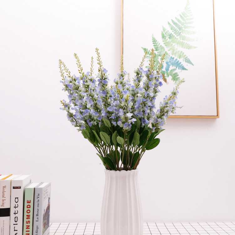 新款直销新款仿真2叉紫色薰衣草 装饰把束婚庆 田园风格仿真花薰