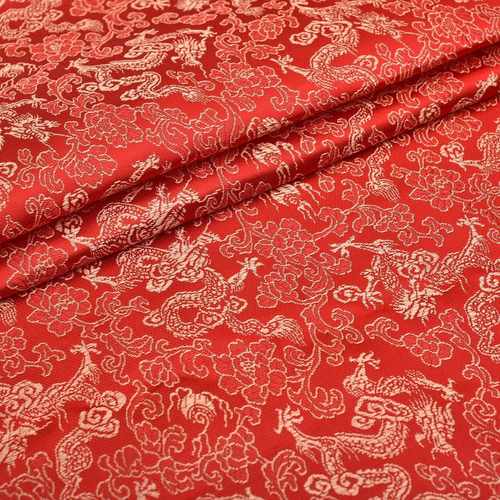 新款直销直供90公分人丝织锦缎布料包装盒专用装帧布各色龙纹锦缎