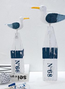 新款直销地中海风格创意家居装饰摆设海鸟浮子树脂摆件 摄影道具