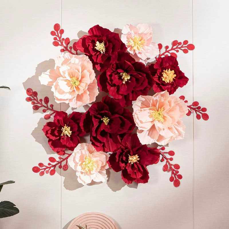 新款直销婚房布置结婚花朵装饰立体褶皱花婚礼男女方新房卧室背景,节庆用品/礼品,婚庆绢花,淘宝优惠券,粉丝福利购,淘宝优惠卷