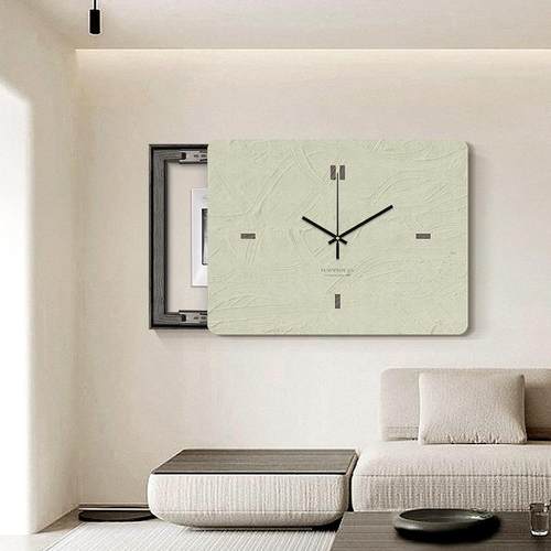 新款直销现代简约电表箱装饰画带钟表极简挂钟电闸遮挡挂画配电箱