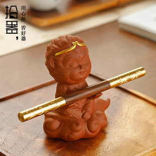 黑神化悟空紫砂茶宠齐天大圣孙悟空斗战胜佛猴子茶台茶玩茶盘摆件
