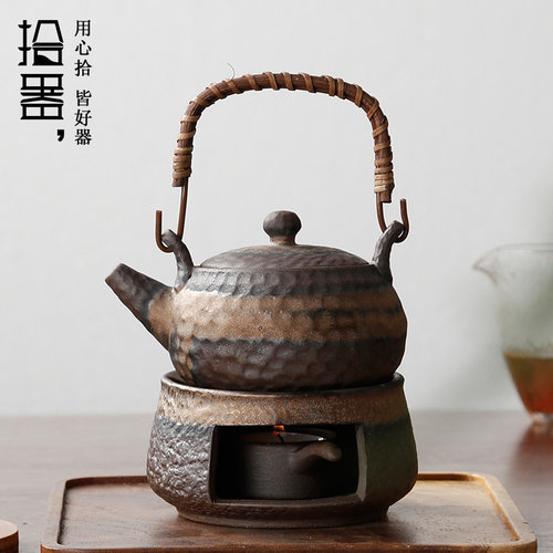 粗陶温茶器煮茶炉暖茶蜡烛家用小火炉日式加热茶具底座户外酒精灯 - 封面