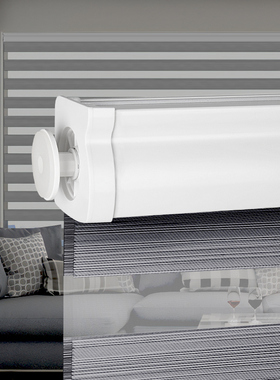 大尺寸免打孔柔纱帘卷帘百叶窗帘卫生间浴室防水仿麻遮光卧室遮阳