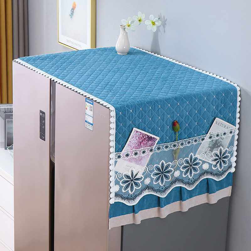 新款直销棉麻冰箱巾双对开门冰箱罩单开门防尘罩家用盖巾盖布防晒