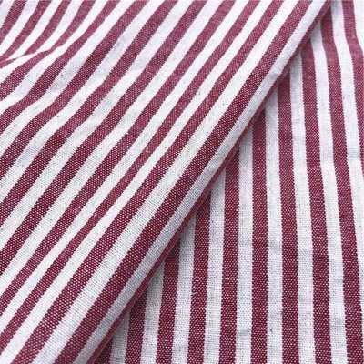 新款直销全棉色织布 春夏连衣裙衬衣面料 0.3厘米条纹面料