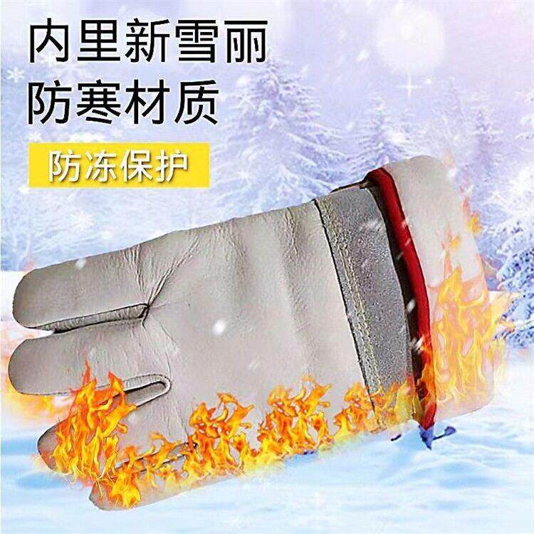 新款直销牛皮手套耐低温 冷库LNG跨境防寒防冻劳保手套 实验室防
