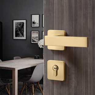 新款直销锌合金门锁室内房间门锁家用静音实木门锁卧室分体门锁简