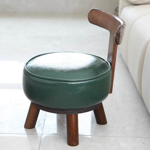 新款直销现货复古旋转同心凳有靠背凳软包换鞋凳轻奢小椅子实木休