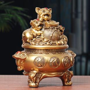 新款 饰店铺乔迁 直销可存可取生肖猪猪聚宝盆存钱罐摆件客厅酒柜装