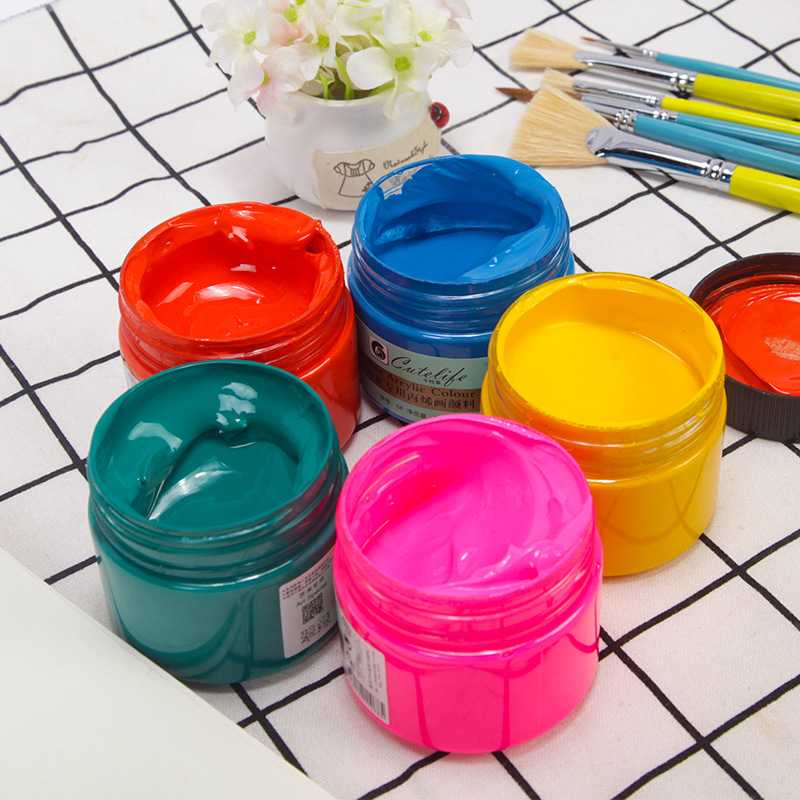 新款直销丙烯颜料100ML24色套装初学者墙绘纺织t恤陶瓷鞋纺织diy