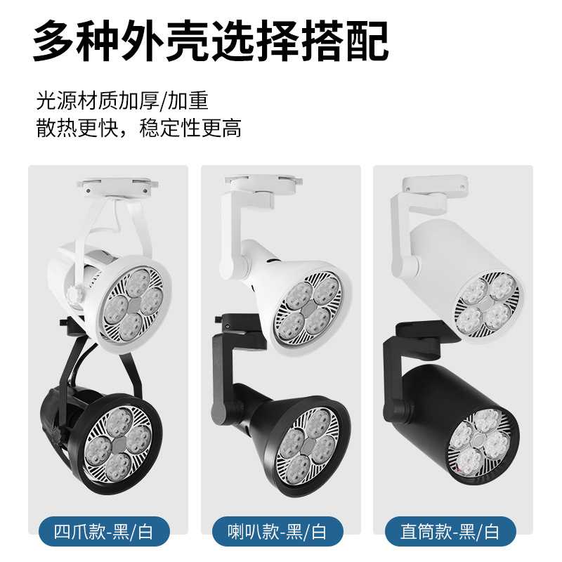 新款直销led轨道射灯灯泡服装店超市生鲜灯E27螺口光源par30单灯8