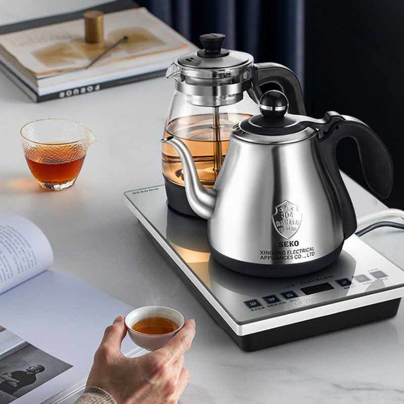 新款直销新功W40底部加水烧水壶蒸茶壶泡茶壶家用不锈钢茶炉食品
