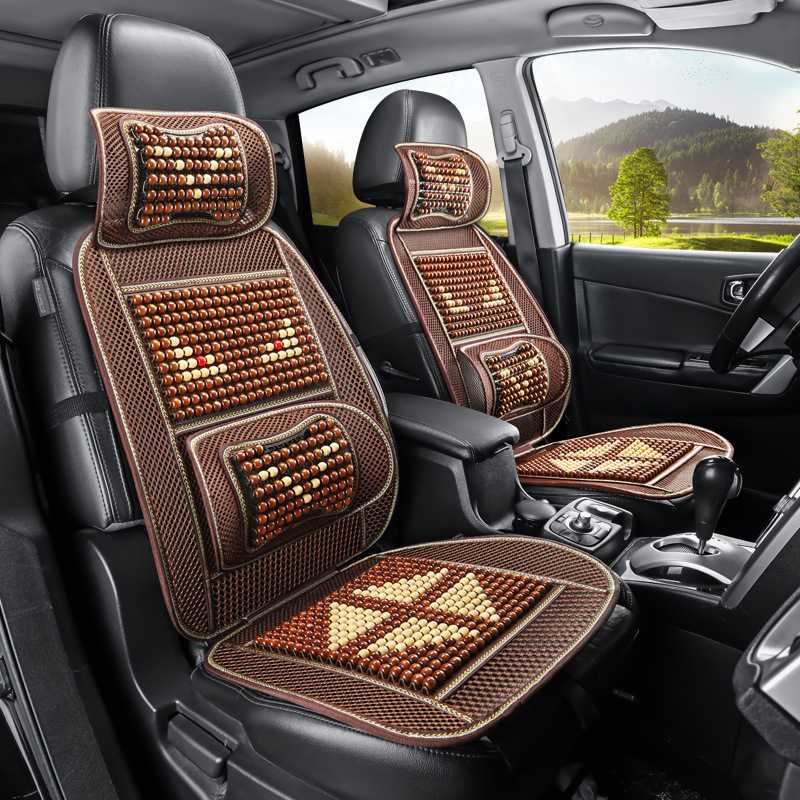 新款直销NNL木珠固腰单座汽车坐垫夏季货车网布腰靠凉垫小怪兽四