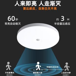 新款直销声光控超薄吸顶灯 红外线人体雷达感应灯三防户外阳台楼
