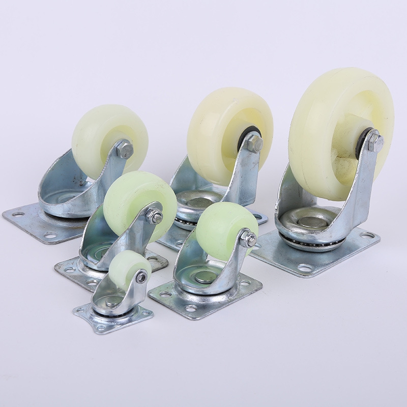新款直销1寸肥仔脚轮1.5寸白尼龙小轮子沙发家具万向轮转向平底活