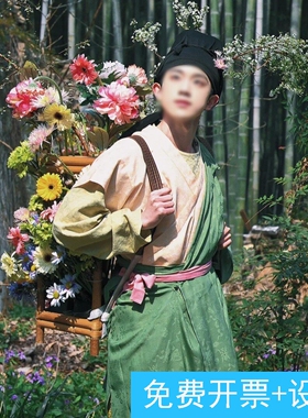 卖花郎同款汉服花艺背篓拍照