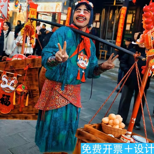卖货郎挑担传统太原古县城