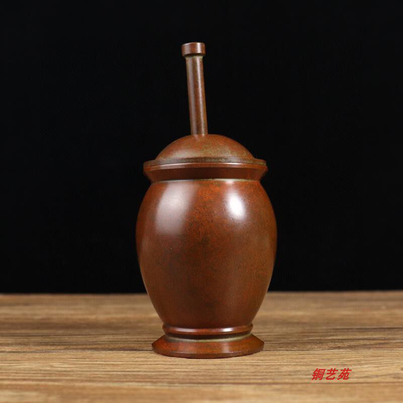 捣药罐纯铜仿古华佗中药捣药器具研磨中草药中医药店装饰用品摆件