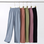 纯色直筒单裤 100%纯棉睡裤 舒适大码 家居裤 新疆棉春夏休闲长裤 女款