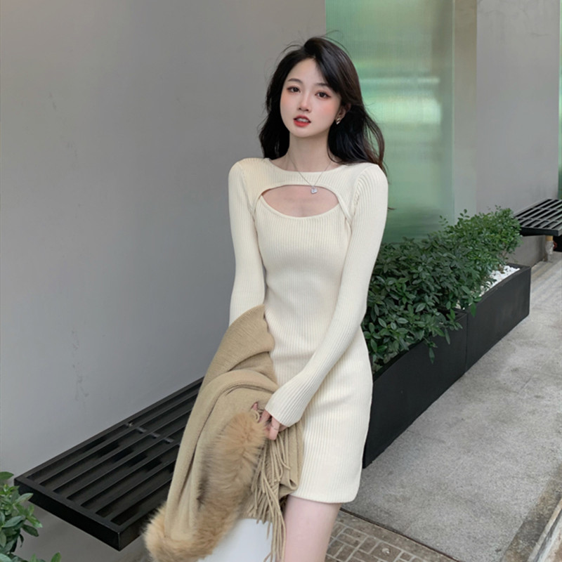 小个子法式性感辣妹针织包臀裙